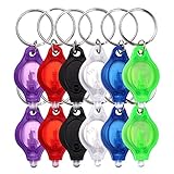 Schramm® 12er Pack LED Schlüsselanhänger Taschenlampe flach mit Schlüsselring Mini LED Taschenlampen Lampe Kinder Kindertaschenlampe