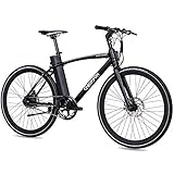 CHRISSON 28 Zoll E-Bike City Bike eOCTANT mit Vorbau-Display schwarz - Elektrofahrrad Urban Bike mit Aikema Hinterradmotor 250W, 36V, 40 Nm, Pedelec für Damen und Herren