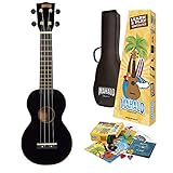 Mahalo Ukuleles Rainbow Series, 4-String Ukulele, Right, Black, Soprano (MR1BKK)