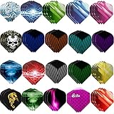 Haosell 60 Stück Dart Flights Slim Dart Flights Set dartflys Set Dart Flights Set weiß schwarz pink rot lila Rose blau Grun Dart Flight Standart Form für Soft Dartpfeile und Steel Dartpfeile