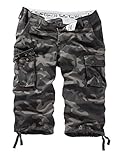 Surplus Raw Vintage Herren Cargo Trooper Legend 3/4 Shorts, Blackcamo, XL