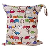 Waschbare Wickeltasche mit Elefanten-Muster