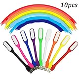 WENTS Flexible USB LED Licht Mini USB LED Lampe Tragbar Verstellbare Schwanenhals Nachtlicht Leselampe USB Licht für Notebook Computer Tastatur 10pcs