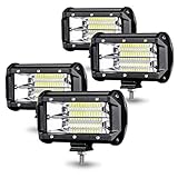 Aufun LED Arbeitsscheinwerfer 72W LED Zusatzscheinwerfer Offroad Scheinwerfer 21600LM 10-30V 6000K Arbeitslicht Wasserdicht IP67 (4 x 72W)