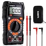 KAIWEETS Digital Multimeter KM100, CAT III 600 V Voltmeter für AC/DC Spannung, DC Strom, Durchgang, Widerstand, Diode (mit Schutztasche und Messleitungen)