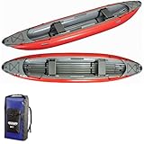 GUMOTEX palava Hohe Druck aufblasbares Kanu mit Ruck Sack Dry Bag – Rot