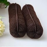KWERSBD 2 Haarspulen, Lange Gummibänder, gestrickte Lockenstäbe-Braun