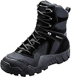 FREE SOLDIER Stiefel Herren Wanderstiefel Tactical Kampfstiefel Outdoor Military Boots Männer Alles Gelände Schuhe zum Wandern, Jagen, Arbeiten, Armee Training, Combat, Schwarz, 42