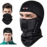 KINGBIKE Sturmhaube Sturmmaske Balaclava Winter Skimaske Motorradmaske Fahrrad Winddicht Herren Damen Gewebe Atmungsaktive Radfahren Skifahren Masken Motorrad Ski Snowboard Maske (schwarz,extra groß)