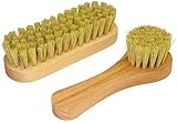 DELARA Eine kleine Schuhbürste und eine Cremebürste aus Naturborsten im Set- Farbe: Natur