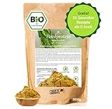 BIO Hanfprotein 2kg aus Deutschland + Gratis Smoothie E-Book (PDF), Vegan Protein aus Hanfsamen, Low Carb