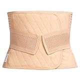 Herzmutter Bauchbinde-Bauchweggürtel-Bauchband - rückbildungsunterstützend - nach Geburt-Schwangerschaft-Kaiserschnitt-OP - stufenlos verstellbares Korsett - 3500 (M, Beige)