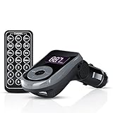 CSL - KFZ FM Transmitter All in One (USB / SD / MMC / AUX) | inkl. Fernbedienung | MP3 + WMA-Player | 1“ LCD-Display | Neues Modell