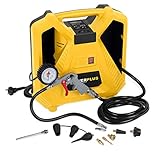 Powerplus POWX1704 Kompressor Druckluft 8 bar 1,5 PS mit Druckluftschlauch 3m Pistole Düsen ölfrei