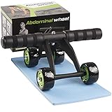 arteesol AB Roller Bauchtrainer, 4 Räder Bauchroller Rad Abdominal Exercise Roller Wheel Bauchroller Fitnessgerät Bauchmuskeltrainer für Gesäß-, Bauchübungsübungen, Muskelaufbau