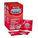 Durex Gefühlsecht Kondome, hauchzartes Kondom für intensives Empfinden, 2 x 10 Stück