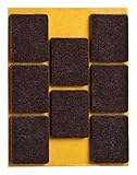 peha Filzgleiter - Möbelgleiter selbstklebend - 3,0 mm stark, braun, 25 x 30 mm (8 Stk.)