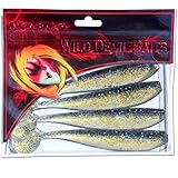 Angel-Berger Wild Devil Baits Action Shad Gummifisch (Electric Blue, 10cm / 4 Stück)