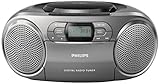 Philips AZB600 CD-Radiorekorder mit DAB+ (Dynamic Bass Boost, UKW-DAB+, CD, Kasseten-Deck) silber
