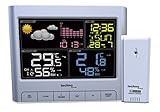 Technoline WS 6449 moderne Wetterstation mit LED-Anzeige, sowie Temperatur- und Luftdruckanzeige, Wettervorhersage mit Hilfe von Wettersymbolen, silber, 15,9 x 4,3 x 13 cm