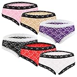Libella 6er Pack Damen Unterwäsche Spitze Knicker Shorts Mehrfarbige Komfort Sexy Höschen Bikini Slips 3434 L