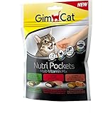 GimCat Nutri Pockets Malt-Vitamin Mix - Knuspriger Katzensnack mit cremiger Füllung und funktionalen Inhaltsstoffen - 1 Beutel (1 x 150 g)