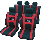 Cartrend 79-5220-02 Speed Sitzbezug-Komplettset, Rot, mit Dokunaht, Seitenairbag-geeignet