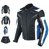 A-Pro Motorcycle Jacket CE Armored Textile Motorbike Racing Thermal Liner Blue M