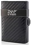 ZNAP Kreditkartenetui mit Geldklammer Aluminium und Münzfach – RFID Schutz – Slim Wallet Carbon – Kartenetui, Kreditkarten Etuis, Geldbeutel - bis 8 Karten – Geldbörse für Männer von SLIMPURO
