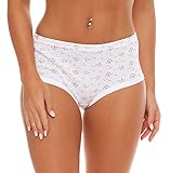 Cocain underwear 8 Stück Damen Slips geblümt weiß Gr. 36/38 mit Druck 100% Baumwolle Grössen Schlauchware Slip Bedruckt Kochfest trocknergeeignet