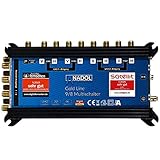 [ Test 2X SEHR GUT*] Anadol Gold Line Multischalter 9/8 für Satelit - Multiswitch für 2 Satelliten und 8 Ausgänge/Receiver - Sat-Verteiler mit Netzteil - Multischalter mit 17 vergoldeten F-Stecker