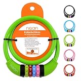 nean Fahrradschloss für Kinder, Zahlen-Code-Kombination-Kabel-Schloss, Grün, 10 x 650 mm