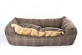 SAUERLAND Hundebett Tweed-Optik 100x70 cm mit Wendekissen, Hundekissen, Hundematte, Liegekissen, Schlafplatz