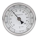 stronerliou Zeigerthermometer 1/2 Zoll NPT Edelstahl Dosenthermometer Metallthermometer Thermometer zum Brauen von Bier