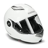 Ledershop-online TK380 Motorradhelm Klapphelm Motorrad Helm Weiss Takachi M