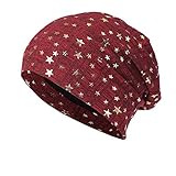 YWLINK Herren Damen Warm Beanie MüTzen Mit Metallic Stern Crochet Winter Strick Ski MüTze Slouchy Kappen Hut Longbeanie,Unisex