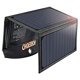 CHOETECH Solar Ladegerät 19W Regenbestädiges & Faltbares Solarpanel Outdoor Charger mit 2 USB-Ports Kompatibel mit Allen Handys, iPad, Kamera, Tablet, Bluetooth Lautsprecher