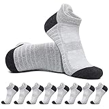 YOUCHAN 8 Paar Sneaker Socken Herren Damen Laufsocken Baumwollesocken Atmungsaktiv Sportsocken für Fitness Hellgrau 39-42