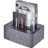 Renkforce rf-docking-08 USB 3.2 Gen 1 (USB 3.0) SATA 2 Port Festplatten-Dockingstation mit Clone-Funktion, mit Erase-Fu