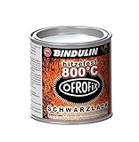 Ofenrohr Lack OFROFIX bis 800°C hitzefest, Ofenrohrlack, 250 ml Metalldose für Maschine Motor Herd Ofen Guss Metall, Farbe: schwarz mattglanz
