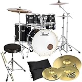 Pearl Export EXX725Z/C31 Black + Sabian SBR Becken Set + Drum-Hocker + keepdrum Drumsticks