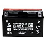 SIGA AGM Motorradbatterie 12V 6,5Ah 85A/EN AGM Batterie YT7B-BS 50719 YT7B-4 GT7B-4 CT7B4 FT7B4 EB7B-BS 507 901 012