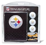Team Golf NFL Pittsburgh Steelers Geschenkset Besticktes Golf-Handtuch, 3 Golfbälle und 14 Golf-Tees 6,5 cm Regulierung, dreifach gefaltetes Handtuch 40,6 x 55,9 cm und 100 % Baumwolle