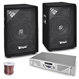 elektronik star DJ-PA Komplett-System Rookie (480W Verstärker + 2X 600W PA Boxen, Mischpult)