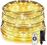 HAUSPROFI 15M 200 LEDS Lichterschlauch mit Fernbedienung,Lichterkette, 8 Modi und Helligkeit dimmbar, Strombetrieben,Wasserdicht, Ideal für Aussen, Weihnachtsbeleuchtung, Deko, Party, Feier, Hochzeit