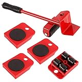 Möbel-Transportroller-Set 5-teilig - 4 Möbelroller & 1 Lastenheber - Je 150 kg Tragkraft - Anti-Rutsch-Beschichtung - Zum mühelosen Verschieben von Möbeln/Umzugshelfer/Lastenheber