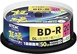 20 TDK BD-R DL 50GB Blu-ray Rohlinge Printable Discs