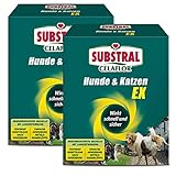 Substral-Celaflor Hunde & Katzen Ex Fernhaltemittel-Granulat Sparpaket, 2 x 200 g + Zeckenzange mit Lupe