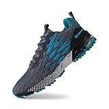 Laufschuhe Herren Leichtgewichts Sportschuhe Fashion Turnschuhe Sneaker Trainer Schwarz Blau EU45