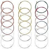 18 Stück Ersatz für Gitarrensaiten, Akustikgitarrensaiten-Set, Saiten in Gold und Bunt, für Gitarren-E-Gitarren-Ukulelenbass